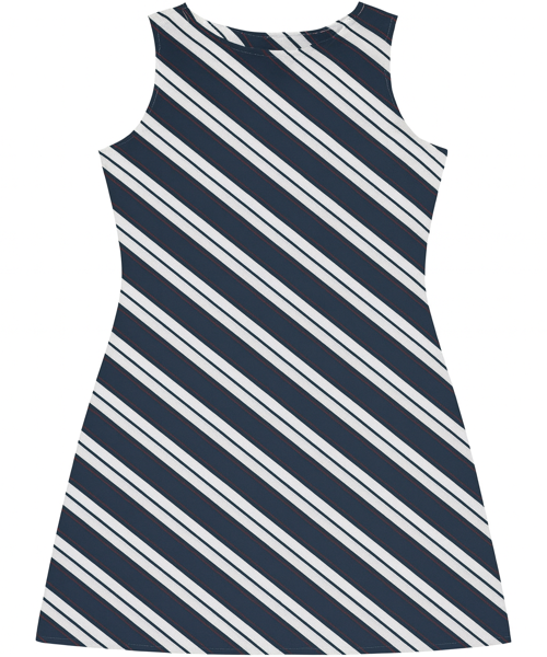 S/L Dress Red & Blue Stripe