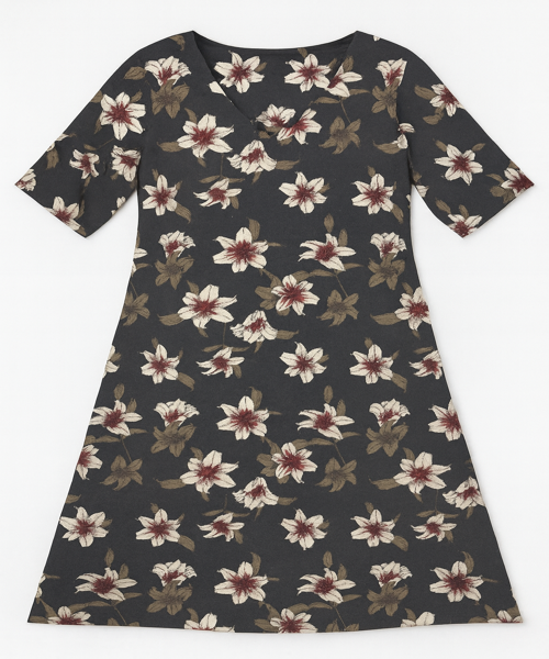 Linen Printed Frock L811
