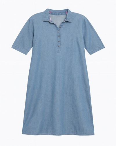 Denim Dress With Button